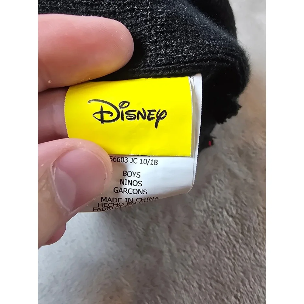 Disney Mickey Mouse Boys Pom Beanie Hat Gray‎ Black Red Kids Winter Cap